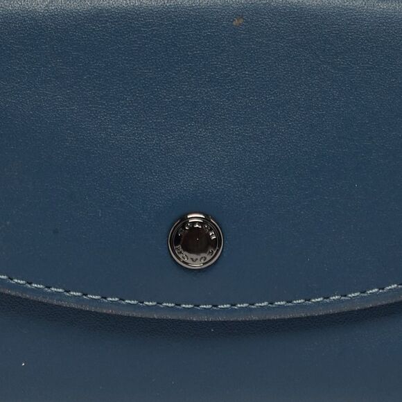 Coach Blue Leather Edgestain Card Case Pouch - Picture 5 of 7